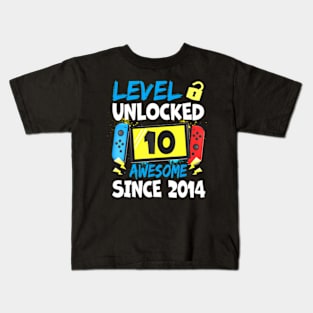 10th Birthday  Level 10  Awesome 2014 Video Kids T-Shirt